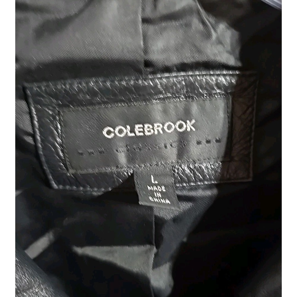 Colebrook~Classic~Leather Jacket ~Womens Size Large~ Zip-up & Tie~ Pockets GUC - Picture 3 of 10